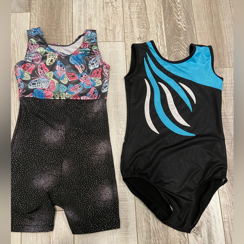 Set of Two Girls Gymnastics Leotards Size M 8/10 Like New